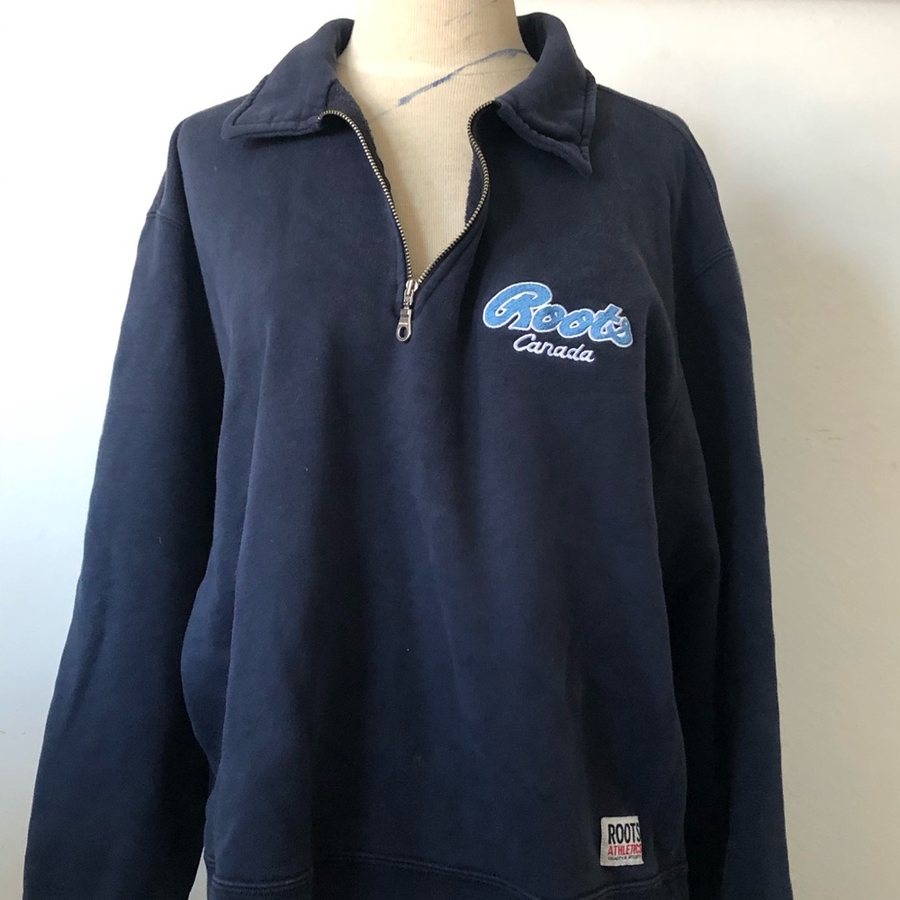 Roots Athletics zip polo sweatshirt M